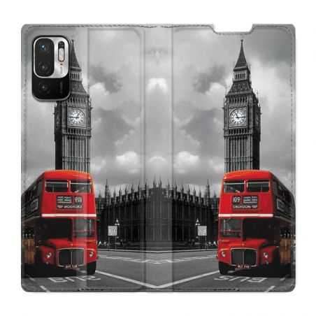 Housse Cuir Portefeuille Pour Xiaomi Redmi Note 10 5G Angleterre London Bus