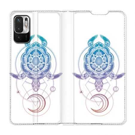 Housse Cuir Portefeuille Pour Xiaomi Redmi Note 10 5G Animaux Maori Tortue Color