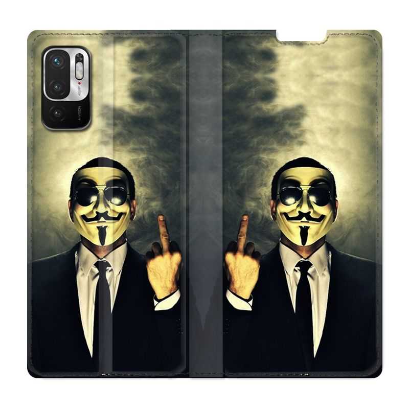 Housse Cuir Portefeuille Pour Xiaomi Redmi Note 10 5G Anonymous Doigt