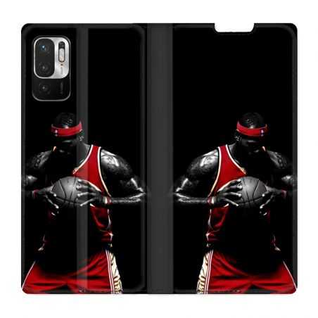 Housse Cuir Portefeuille Pour Xiaomi Redmi Note 10 5G Basketeur