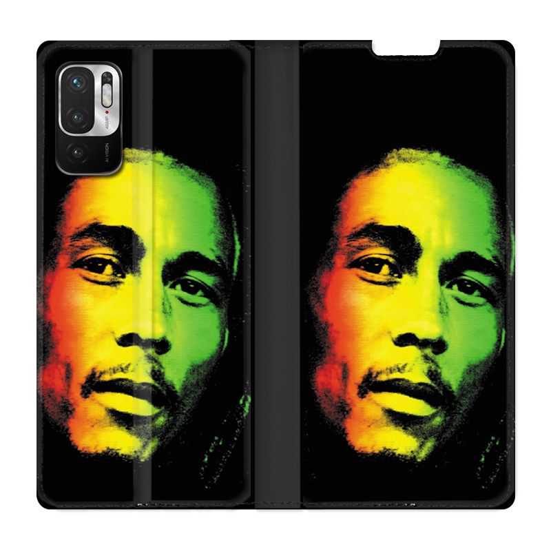 Housse Cuir Portefeuille Pour Xiaomi Redmi Note 10 5G Bob Marley 2
