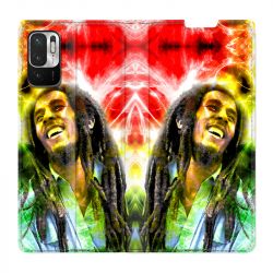 Housse Cuir Portefeuille Pour Xiaomi Redmi Note 10 5G Bob Marley Color
