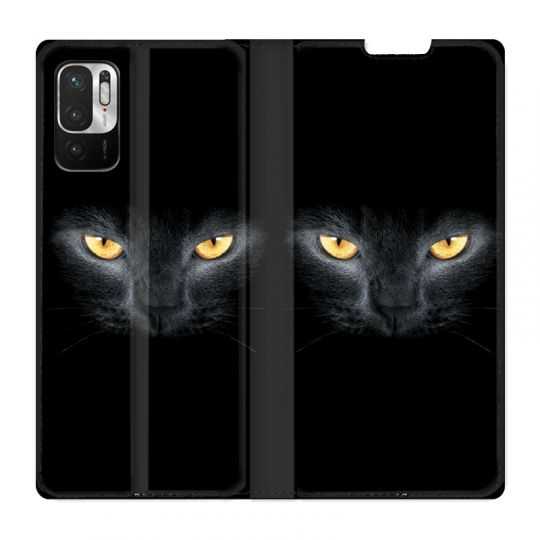 Housse Cuir Portefeuille Pour Xiaomi Redmi Note 10 5G Chat Noir