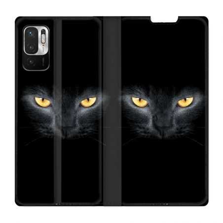 Housse Cuir Portefeuille Pour Xiaomi Redmi Note 10 5G Chat Noir