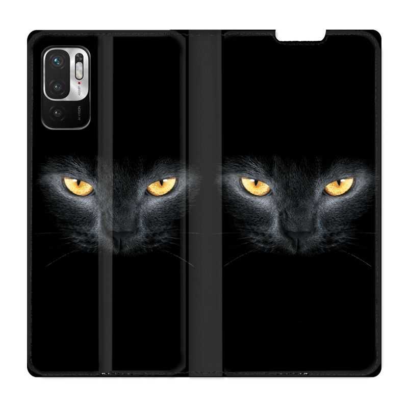 Housse Cuir Portefeuille Pour Xiaomi Redmi Note 10 5G Chat Noir