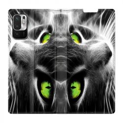 Housse Cuir Portefeuille Pour Xiaomi Redmi Note 10 5G Chat Vert