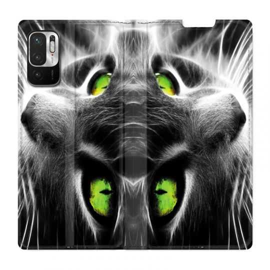 Housse Cuir Portefeuille Pour Xiaomi Redmi Note 10 5G Chat Vert