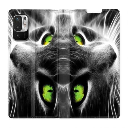 Housse Cuir Portefeuille Pour Xiaomi Redmi Note 10 5G Chat Vert