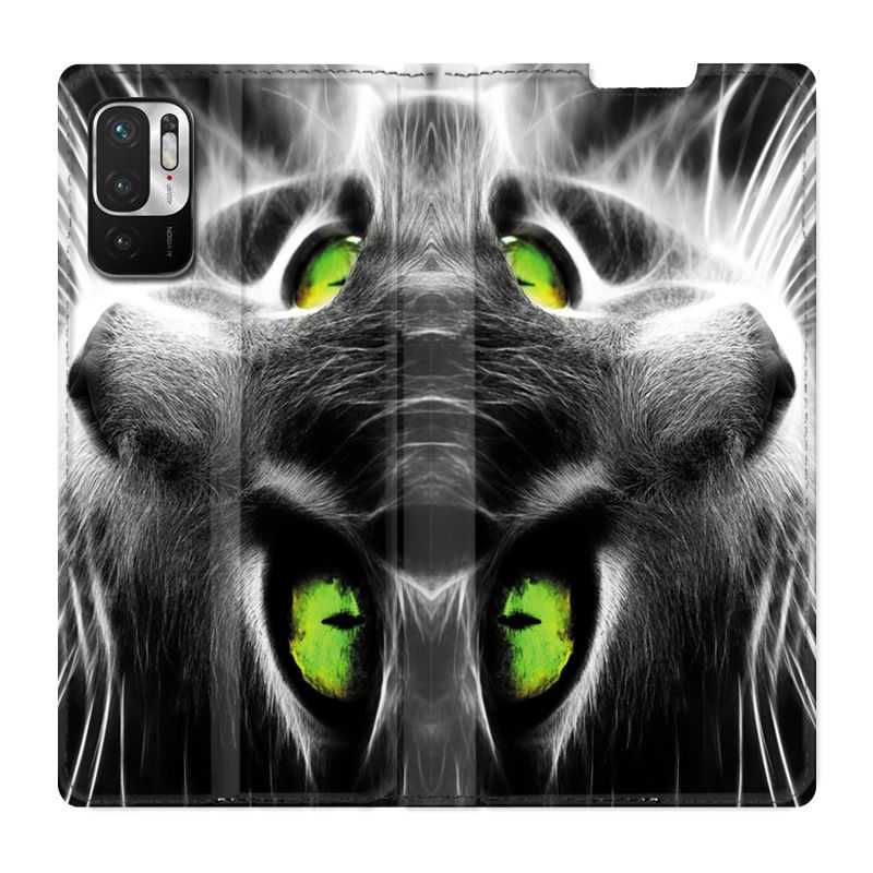 Housse Cuir Portefeuille Pour Xiaomi Redmi Note 10 5G Chat Vert
