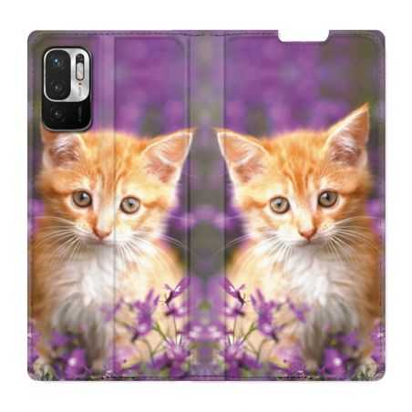 Housse Cuir Portefeuille Pour Xiaomi Redmi Note 10 5G Chat Violet