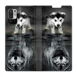 Housse Cuir Portefeuille Pour Xiaomi Redmi Note 10 5G Chien Reflet