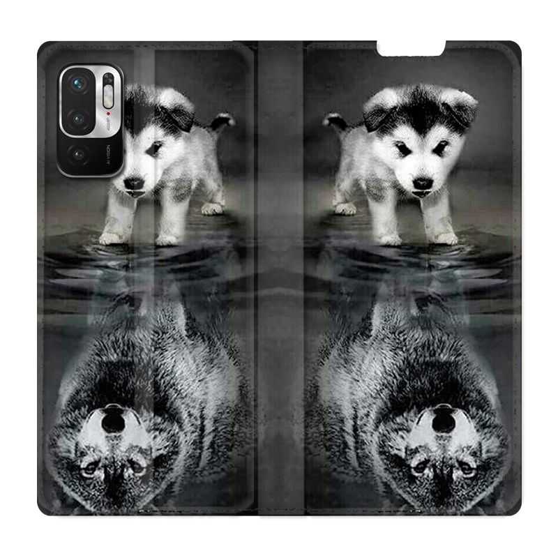 Housse Cuir Portefeuille Pour Xiaomi Redmi Note 10 5G Chien Reflet