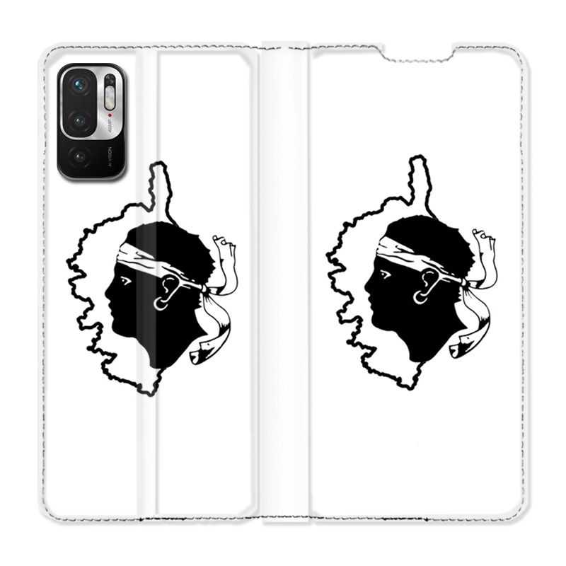 Housse Cuir Portefeuille Pour Xiaomi Redmi Note 10 5G Corse Blanc