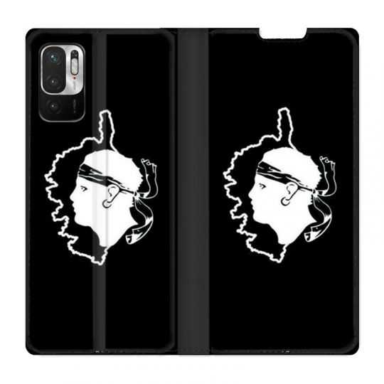 Housse Cuir Portefeuille Pour Xiaomi Redmi Note 10 5G Corse Noir