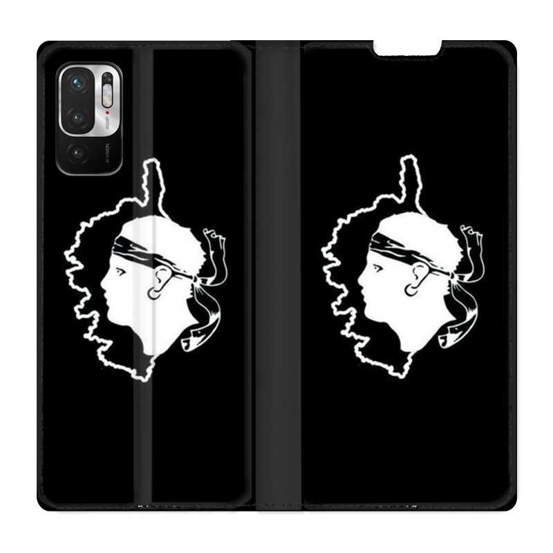 Housse Cuir Portefeuille Pour Xiaomi Redmi Note 10 5G Corse Noir