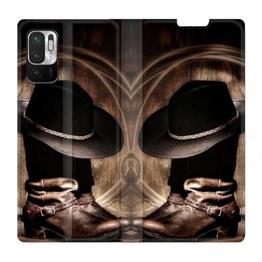 Housse Cuir Portefeuille Pour Xiaomi Redmi Note 10 5G Cow Boy Chapeau