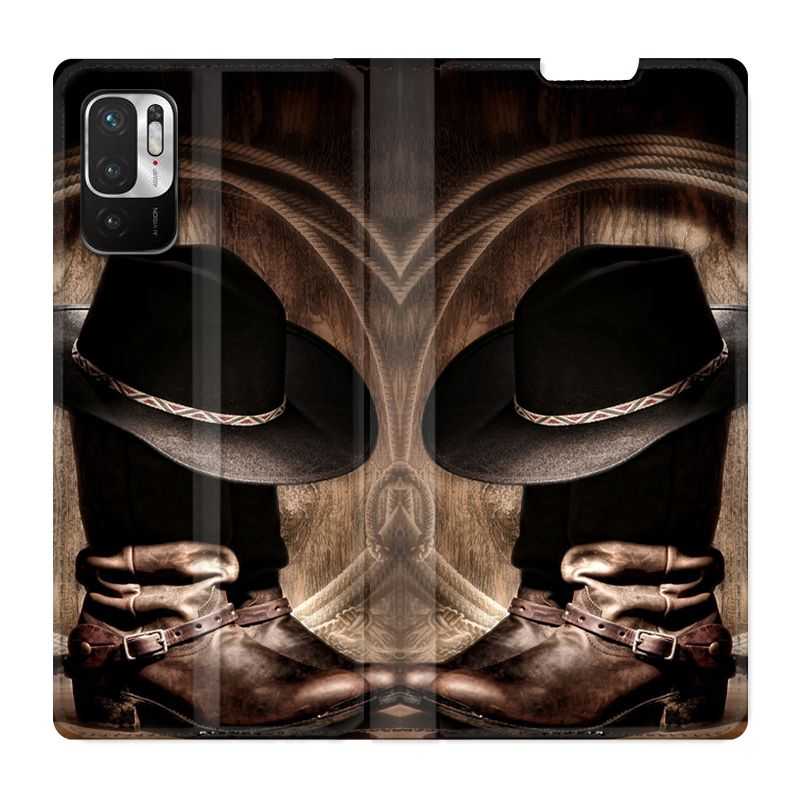 Housse Cuir Portefeuille Pour Xiaomi Redmi Note 10 5G Cow Boy Chapeau