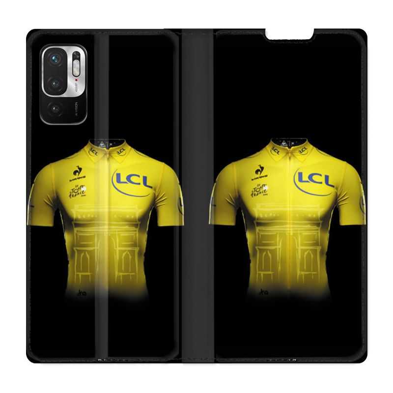 Housse Cuir Portefeuille Pour Xiaomi Redmi Note 10 5G Cyclisme Maillot Jaune