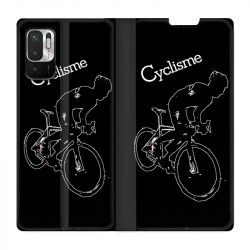 Housse Cuir Portefeuille Pour Xiaomi Redmi Note 10 5G Cyclisme Ombre Blanche