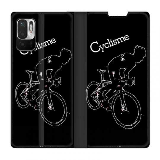 Housse Cuir Portefeuille Pour Xiaomi Redmi Note 10 5G Cyclisme Ombre Blanche