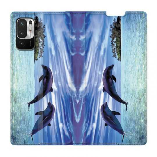 Housse Cuir Portefeuille Pour Xiaomi Redmi Note 10 5G Dauphin Ile