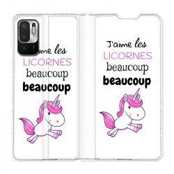 Housse Cuir Portefeuille Pour Xiaomi Redmi Note 10 5G Decale Licornes