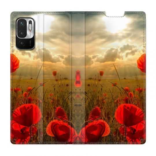 Housse Cuir Portefeuille Pour Xiaomi Redmi Note 10 5G Fleur Coquelicot