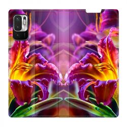 Housse Cuir Portefeuille Pour Xiaomi Redmi Note 10 5G Fleur Lys Color