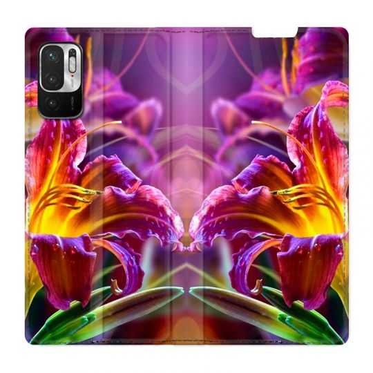 Housse Cuir Portefeuille Pour Xiaomi Redmi Note 10 5G Fleur Lys Color