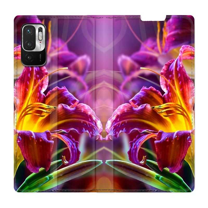 Housse Cuir Portefeuille Pour Xiaomi Redmi Note 10 5G Fleur Lys Color