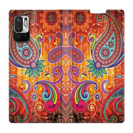 Housse Cuir Portefeuille Pour Xiaomi Redmi Note 10 5G Fleur Psychedelic