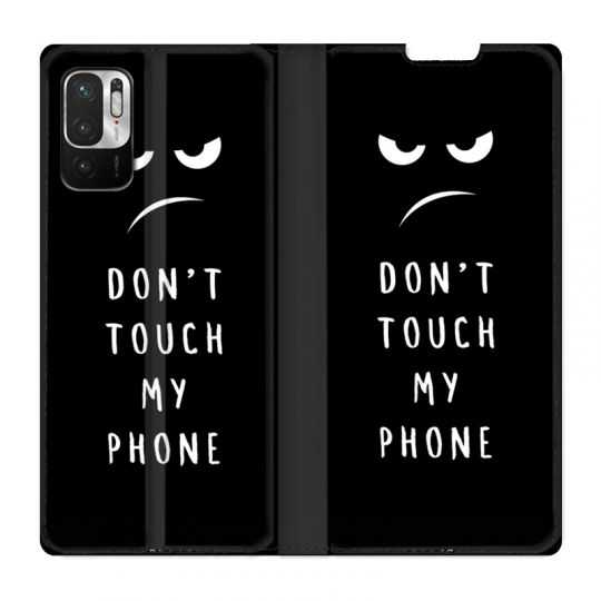 Housse Cuir Portefeuille Pour Xiaomi Redmi Note 10 5G Humour Don't Touch