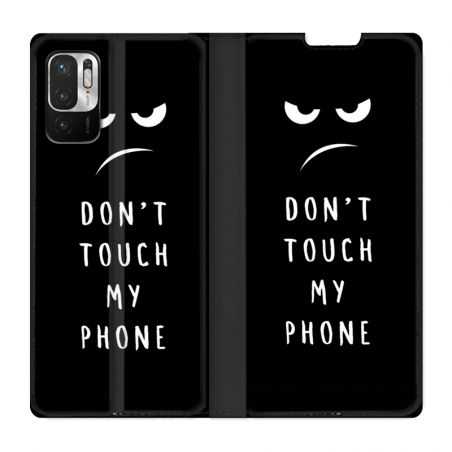 Housse Cuir Portefeuille Pour Xiaomi Redmi Note 10 5G Humour Don't Touch