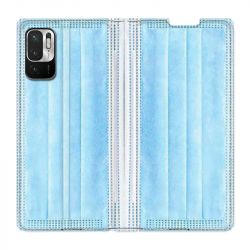 Housse Cuir Portefeuille Pour Xiaomi Redmi Note 10 5G Humour Masque chirurgical