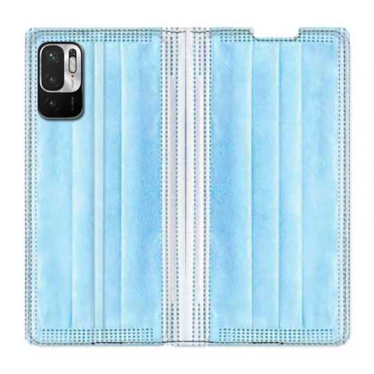 Housse Cuir Portefeuille Pour Xiaomi Redmi Note 10 5G Humour Masque chirurgical