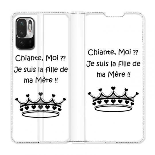Housse Cuir Portefeuille Pour Xiaomi Redmi Note 10 5G Humour Moi Chiante