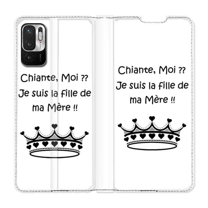 Housse Cuir Portefeuille Pour Xiaomi Redmi Note 10 5G Humour Moi Chiante