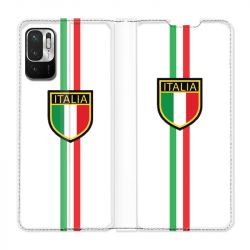 Housse Cuir Portefeuille Pour Xiaomi Redmi Note 10 5G Italie 3 Blanc