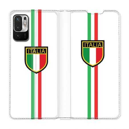 Housse Cuir Portefeuille Pour Xiaomi Redmi Note 10 5G Italie 3 Blanc