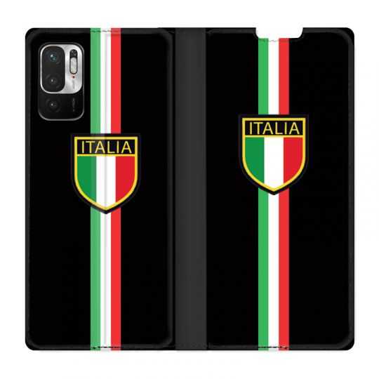 Housse Cuir Portefeuille Pour Xiaomi Redmi Note 10 5G Italie 3 Noir