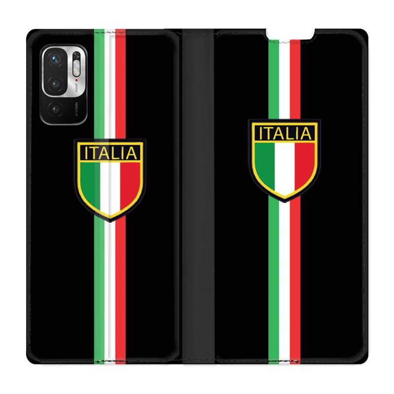 Housse Cuir Portefeuille Pour Xiaomi Redmi Note 10 5G Italie 3 Noir