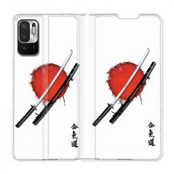 Housse Cuir Portefeuille Pour Xiaomi Redmi Note 10 5G Japon Epée