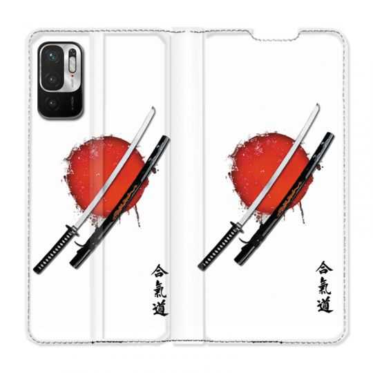 Housse Cuir Portefeuille Pour Xiaomi Redmi Note 10 5G Japon Epée