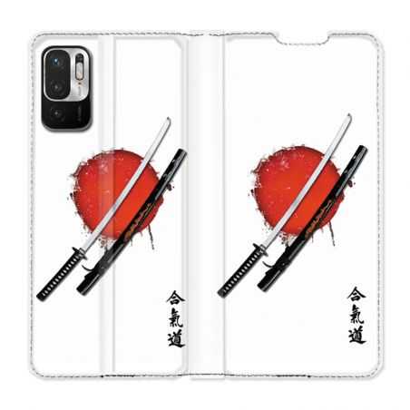 Housse Cuir Portefeuille Pour Xiaomi Redmi Note 10 5G Japon Epée