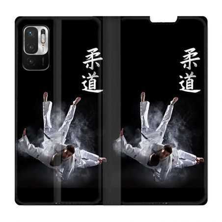 Housse Cuir Portefeuille Pour Xiaomi Redmi Note 10 5G Judo Noir