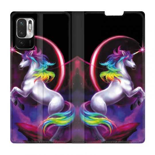 Housse Cuir Portefeuille Pour Xiaomi Redmi Note 10 5G Licorne Arc en ciel
