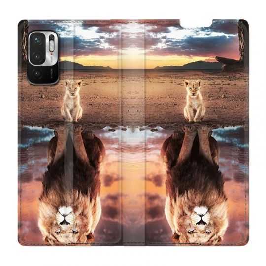 Housse Cuir Portefeuille Pour Xiaomi Redmi Note 10 5G Lion Reflet