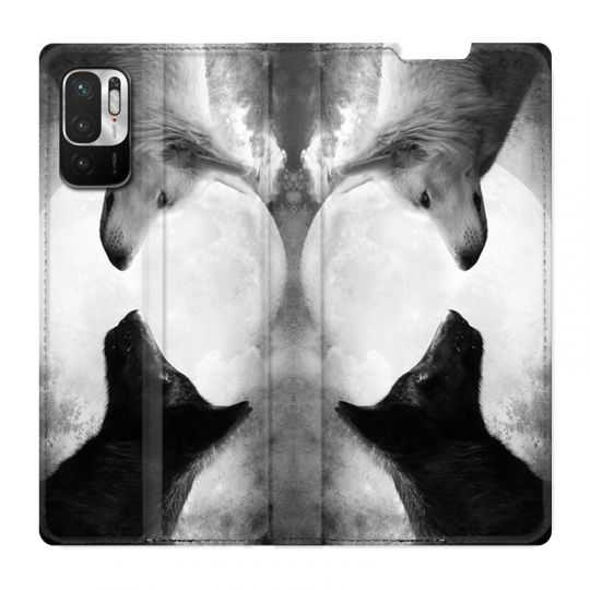 Housse Cuir Portefeuille Pour Xiaomi Redmi Note 10 5G Loup Duo