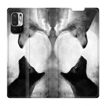 Housse Cuir Portefeuille Pour Xiaomi Redmi Note 10 5G Loup Duo