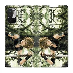 Housse Cuir Portefeuille Pour Xiaomi Redmi Note 10 5G Manga Bois